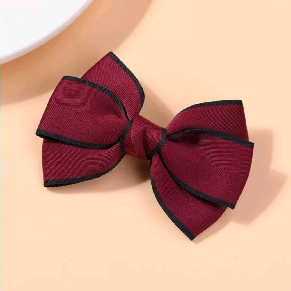 Red Bow Barrette  - Picture 4 of 4
